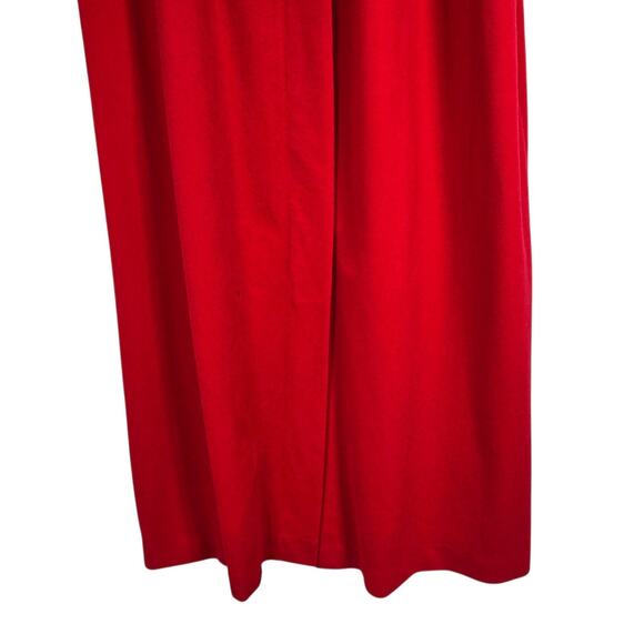 Vintage 70s Red Embroidered Collar Robe Lounge Dress Nightgown Shadowline USA M - Picture 4 of 13